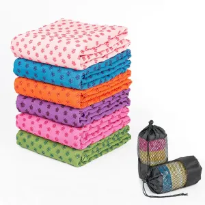 Microfiber Thickening Non-slip Yoga Blanket Long Washable Yoga Mat , Random Color Delivery